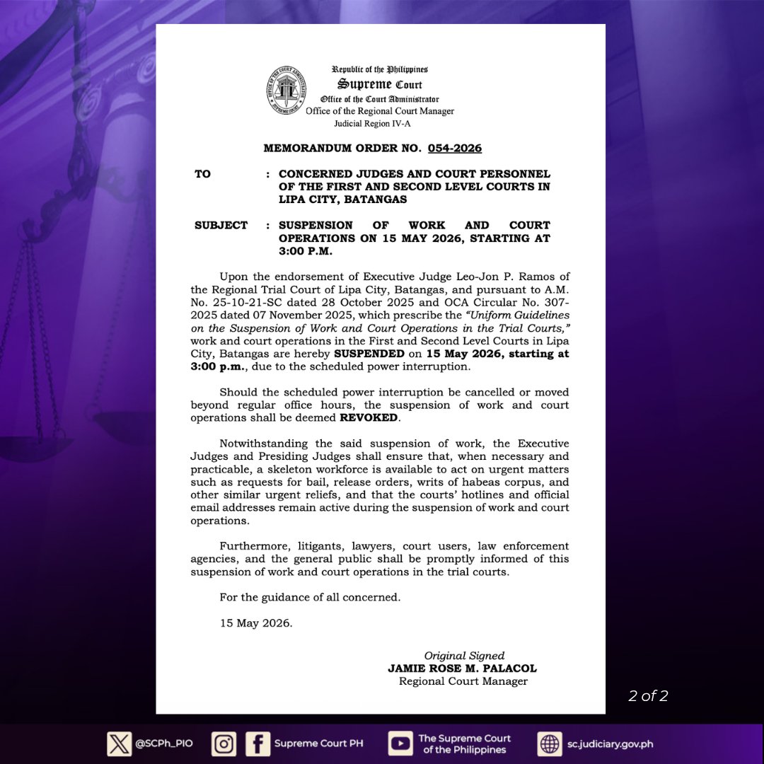 Philippine Supreme Court Public Information Office tweet media