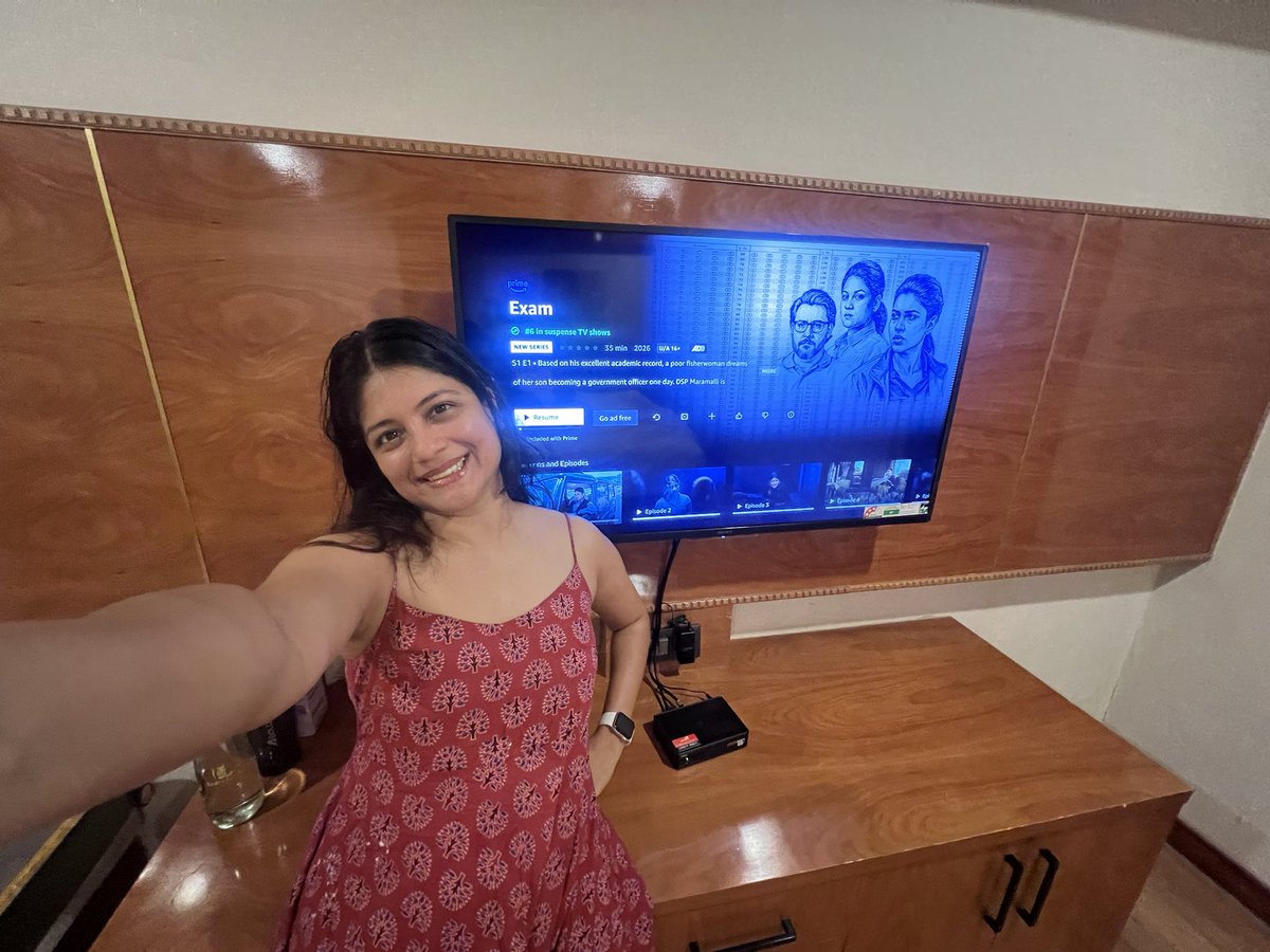 AditiBalan's tweet photo. Exam is now on Amazon prime video. 
:) 

Thank you @PrimeVideoIN @wallwatcherfilm @PushkarGayatri @SarkunamDir for giving this wonderful opportunity to play the role of Maramalli. 
Special thanks to @guha248 and @kanishprabhu for making sure everything went smooth. Grateful! https://t.co/bLet3THFAO