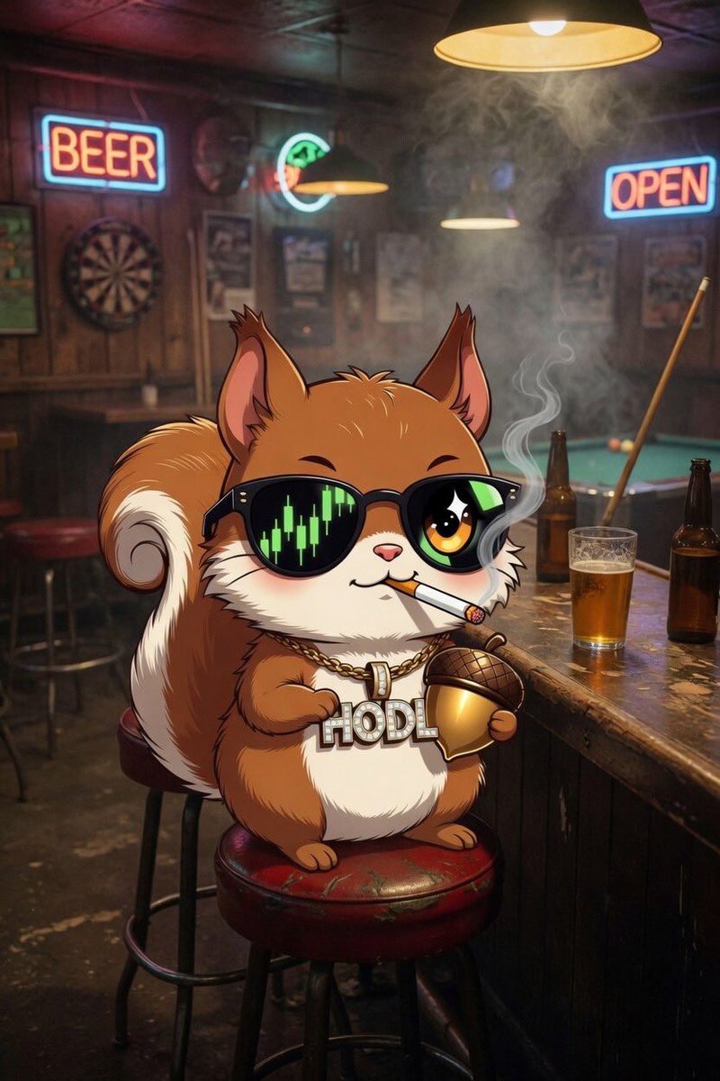 Squirreldoge's tweet photo. Squirrels close the bar down, after they get their nut! https://t.co/AY0bFwoGUD
