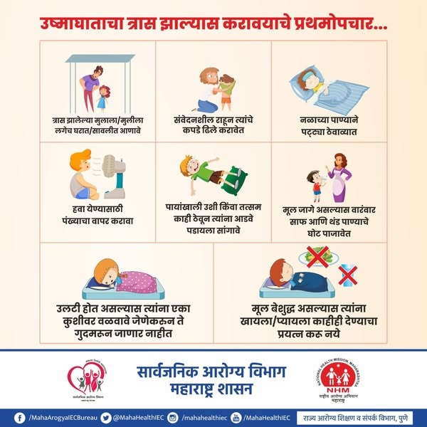 Info_Pune's tweet photo. उष्माघाताचा त्रास झाल्यास असे करा प्रथमोपचार.

#HeatWaveAlert 
#HeatWaveTips
#उष्णतेची_लाट 
#SummerTips 
#SummerHealthTips 
#StaySafe
#FirstAid https://t.co/MKjcHgXyPP