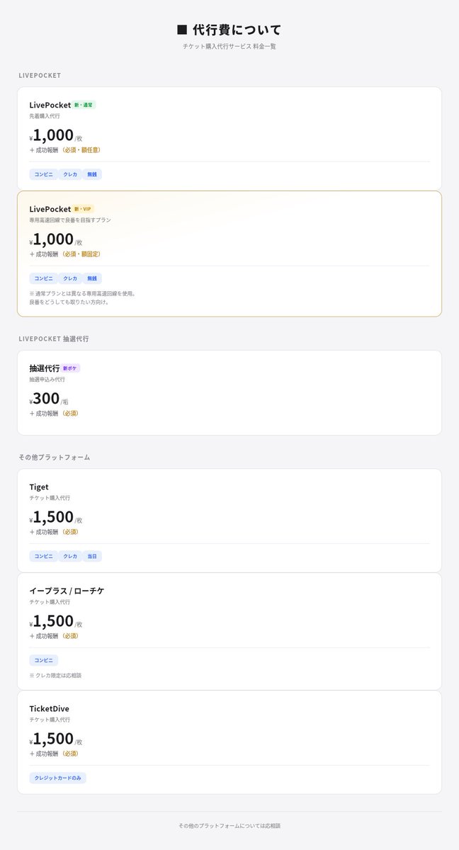 love_shiitake14's tweet photo. 本日もチケ発代行をお受け致します!
1番、1桁実績も多数あります!
クレカ限定、座席選択、アンケート回答、1分前公開も対応済み!
DM、LINE@よりご依頼お待ちしております!
#livepocket
#ライポケ
#tiget
#イープラス
#ローチケ
#TicketDive
#BuzzTicket
#passmarket
#代行
#チケ発 https://t.co/Kb3PU8Xfti