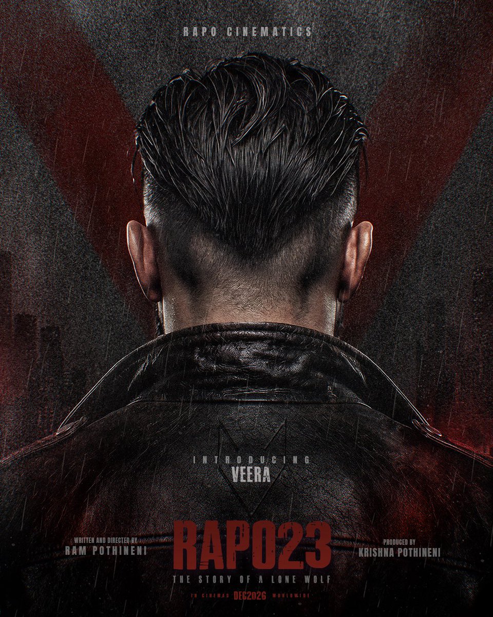 taran_adarsh's tweet photo. ACTOR RAM POTHINENI SPRINGS A SURPRISE – TURNS DIRECTOR WITH #RAPO23... #RamPothineni, an actor who has consistently showcased his versatility on screen, takes a bold new step in his career.

After turning lyricist with his previous film #AndhraKingTaluka, the actor now takes a giant leap forward... With his 23rd film, #RAPO23, Ram steps into the director's chair, marking his debut as a filmmaker.

The project, officially announced on the occasion of his birthday, is set to be a stylish psychological action thriller.

The makers have also unveiled a striking birthday special poster that introduces #RamPothineni's character, #Veera.

The regular shoot is scheduled to begin in June, with the makers eyeing a Dec 2026 release... Further details about the cast and technical crew will be revealed in the coming days.

#RAPO23 will be produced by Krishna Pothineni under the newly formed Rapo Cinematics banner. 

Interestingly, with this move, Ram joins the elite league of stars-turned-directors such as #SrNTR, #Krishna, and #PawanKalyan.

#HappyBirthdayRAPO | @ramsayz | @RAPO_Cinematics