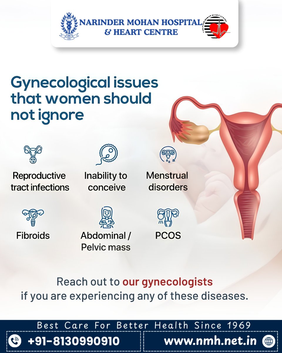 NarinderAnd's tweet photo. 🌸 महिलाओं की सेहत को कभी नजरअंदाज न करें।

अनियमित पीरियड्स, PCOS, Fibroids, Pelvic Pain या Infertility जैसी समस्याएं सिर्फ असुविधा नहीं, बल्कि गंभीर स्वास्थ्य संकेत हो सकते हैं।

#WomenHealth #Gynecology #PCOS #Fibroids #MenstrualHealth #WomenAwareness #NMH https://t.co/N1hJfOlz4z