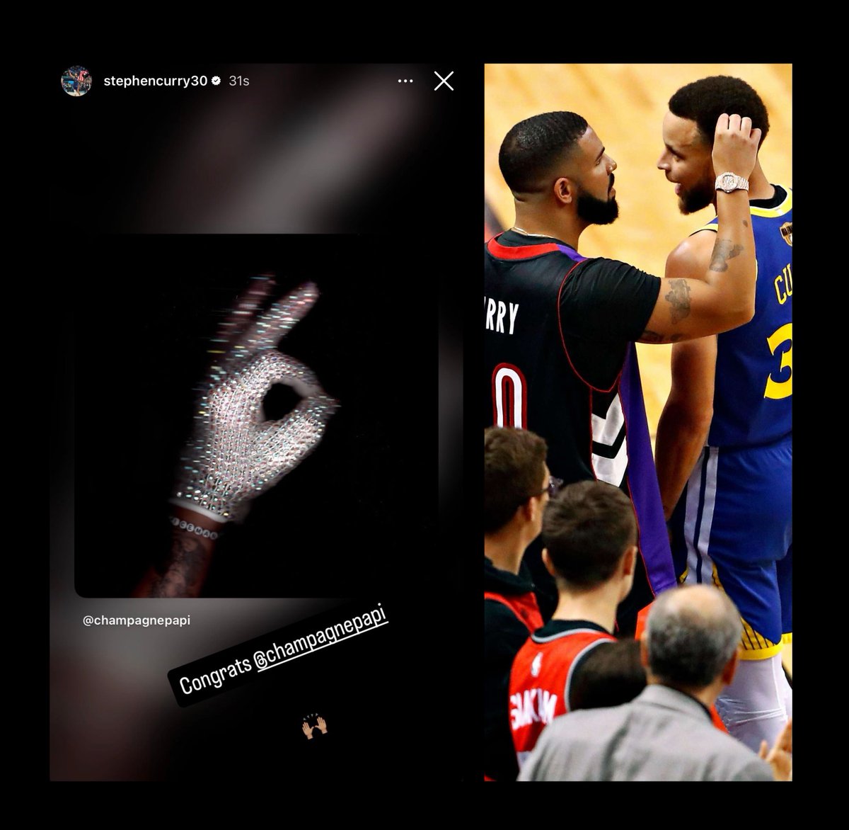 OmerOsman200's tweet photo. Steph Curry congratulates Drake on tonight’s album drops. 🔥 🧊 🦉 https://t.co/v5wB98MuVe