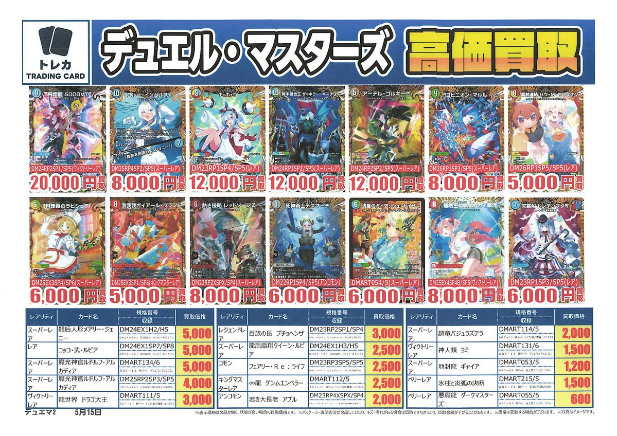 デュエル・マスターズトレカ　まとめ売り 🌟トレカ高価買取リスト更新のお知らせ🌟】 デュエルマスターズの高価