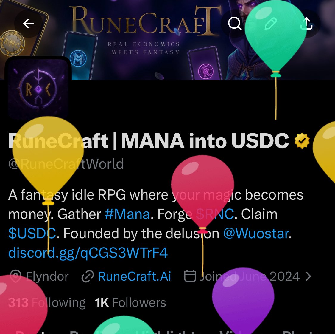 RuneCraft | MANA into USDC tweet media