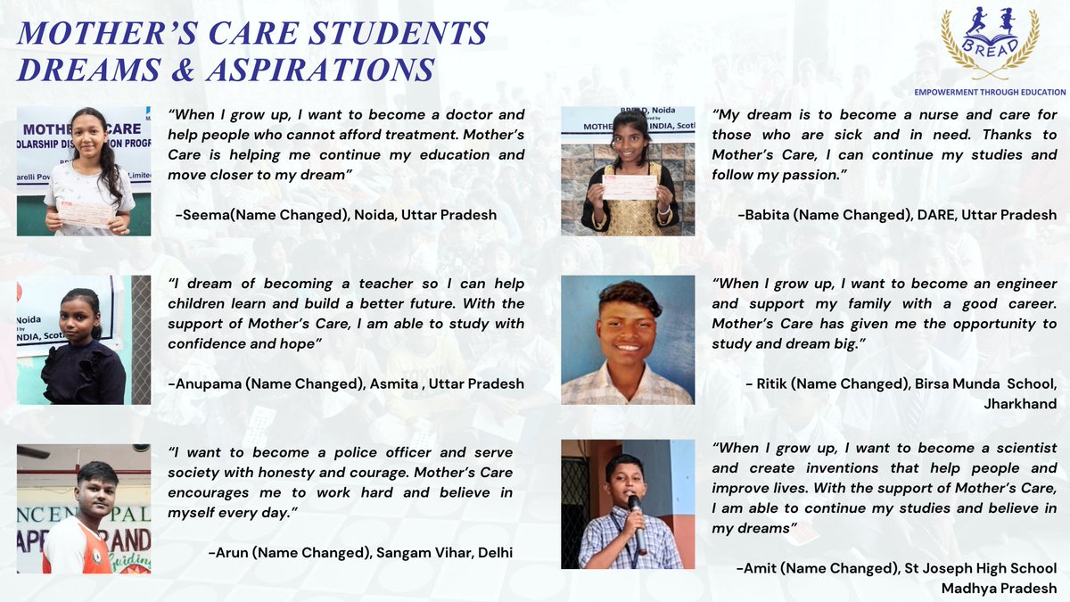 breadnoida's tweet photo. Dreams have no limits when children are given the opportunity to learn and grow. 🌈 Mother’s Care is shaping futures with care and education. https://t.co/HXqnGp42nk