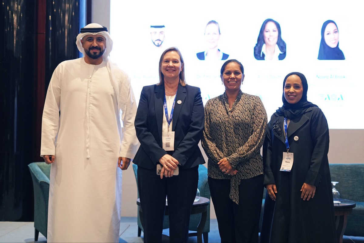 TAQA_WS's tweet photo. Our Sustainability SVP, Dr. Titia, and Noora Al Braiki, Senior Associate, Sustainability, joined the panel “Climate-Adaptive Infrastructure and Dubai's 2050 Water Vision — Strategic Integration and National Coordination” at the 2nd Annual Blue Resource Summit, UAE 2026.

The discussion focused on building climate-resilient infrastructure, advancing integrated planning across water, energy, and urban systems, and enabling future-ready utilities through proactive risk management and long-term investment.