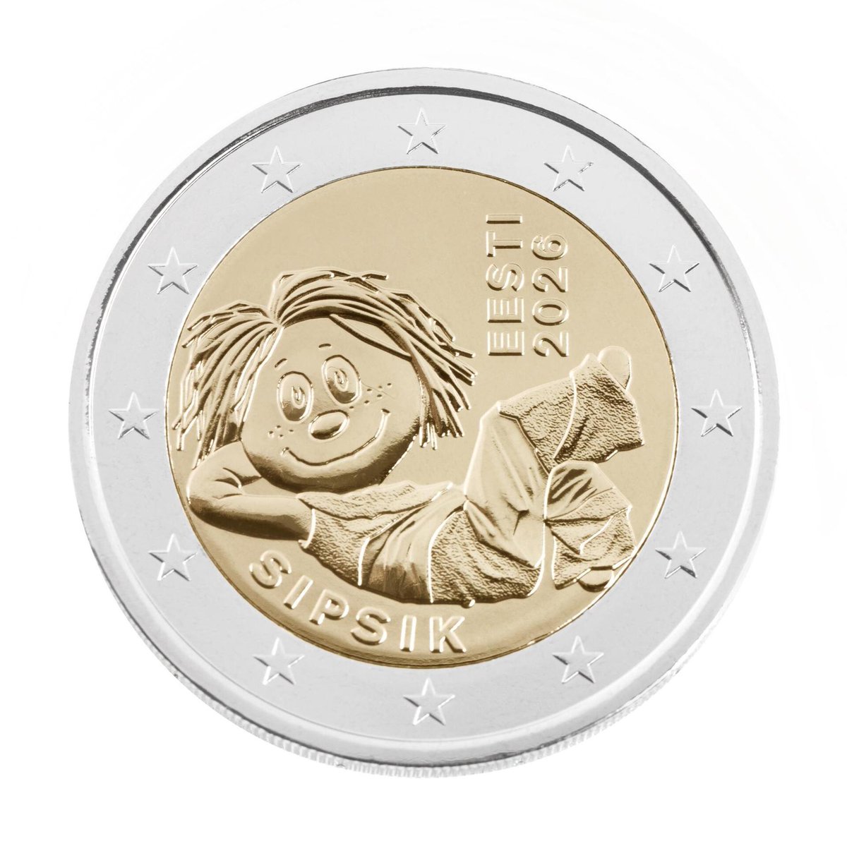 MFAestonia's tweet photo. For 65 years, Estonian children have grown up with Sipsik, the curious and mischievous rag doll beloved across generations. 🇪🇪

Now the iconic character is stepping beyond the pages of children’s books and onto a new €2 commemorative coin, meaning this timeless symbol of Estonian childhood will soon find its way into pockets and wallets across the eurozone.