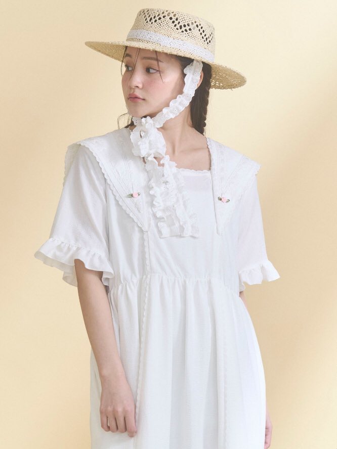 ▷新作情報 ハートレースストローハット アイボリー ¥8,800(税込