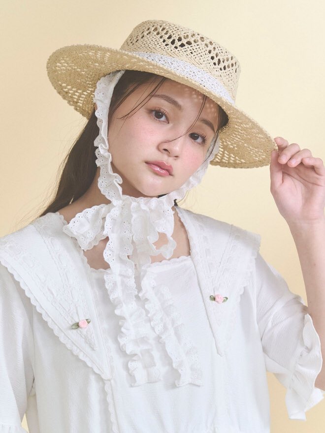 ▷新作情報 ハートレースストローハット アイボリー ¥8,800(税込 ▷新作情報 ハートレースストローハット アイボリー ¥8,800(税込