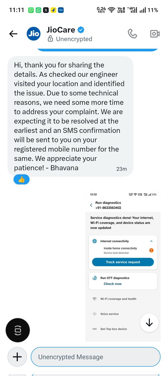mahe1729's tweet photo. @JioCare No I know, how your care team works. Copy paste cats. https://t.co/L8dsVn2GgW