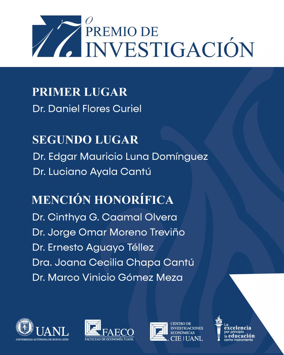 CieFaeco's tweet photo. 🎉 Reconocemos la excelencia en la investigación 🎓

Felicitamos a las y los investigadores distinguidos en la 17ª edición del Premio de Investigación CIE-UANL, por sus valiosas aportaciones académicas y su compromiso con la generación de conocimiento. https://t.co/4iM3zUjon0