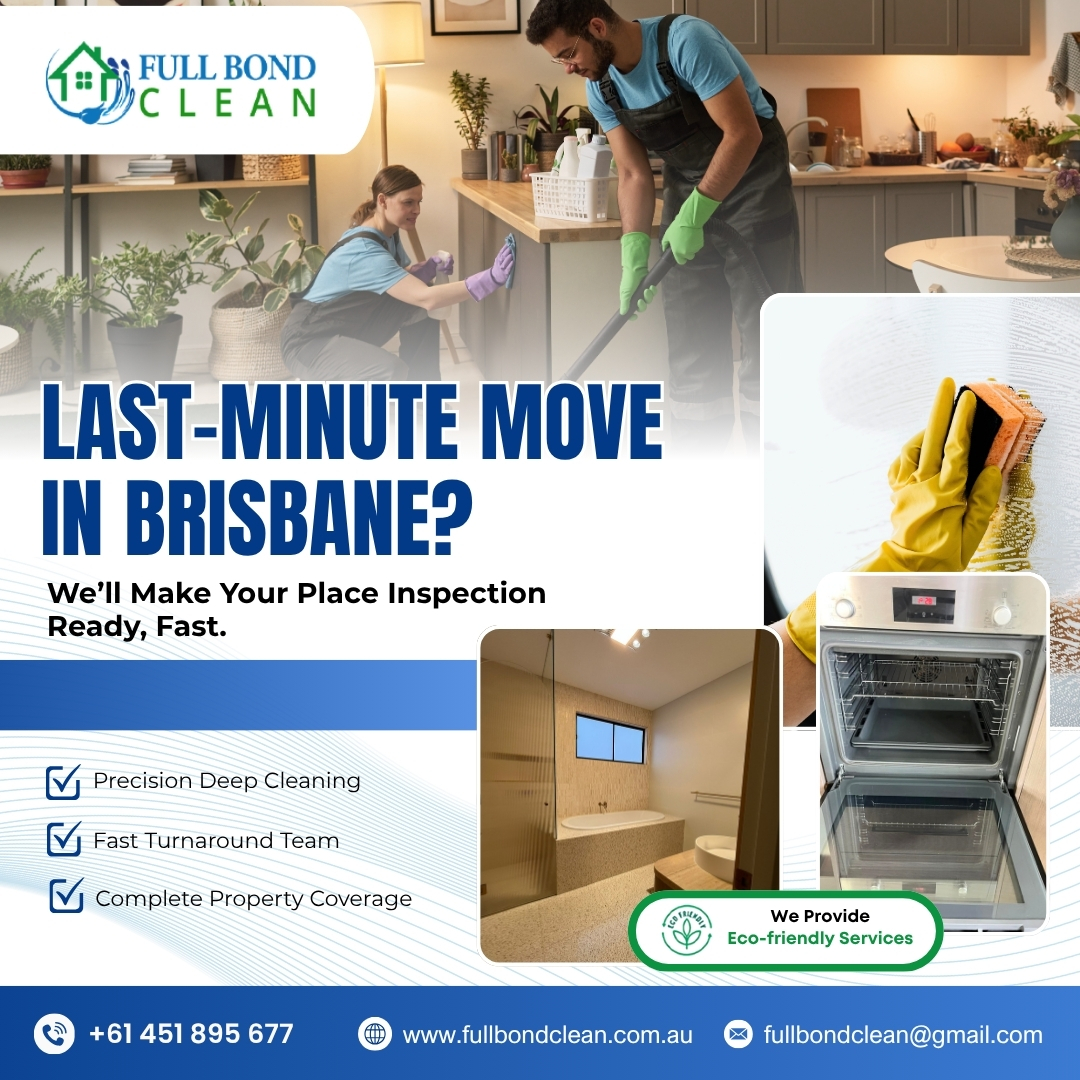 FullBondClean's tweet photo. 🧼 Last-minute move in Brisbane? We’ve got your cleaning covered!
Full Bond Clean delivers fast, detailed bond cleaning. ✨

✔️ Precision Deep Cleaning
✔️ Fast Turnaround Team
✔️ Complete Property Coverage

Book your bond clean today!
📞 +61 451 895 677
🌐 https://t.co/fN7WFn0kZu https://t.co/0rwMMLhwkl