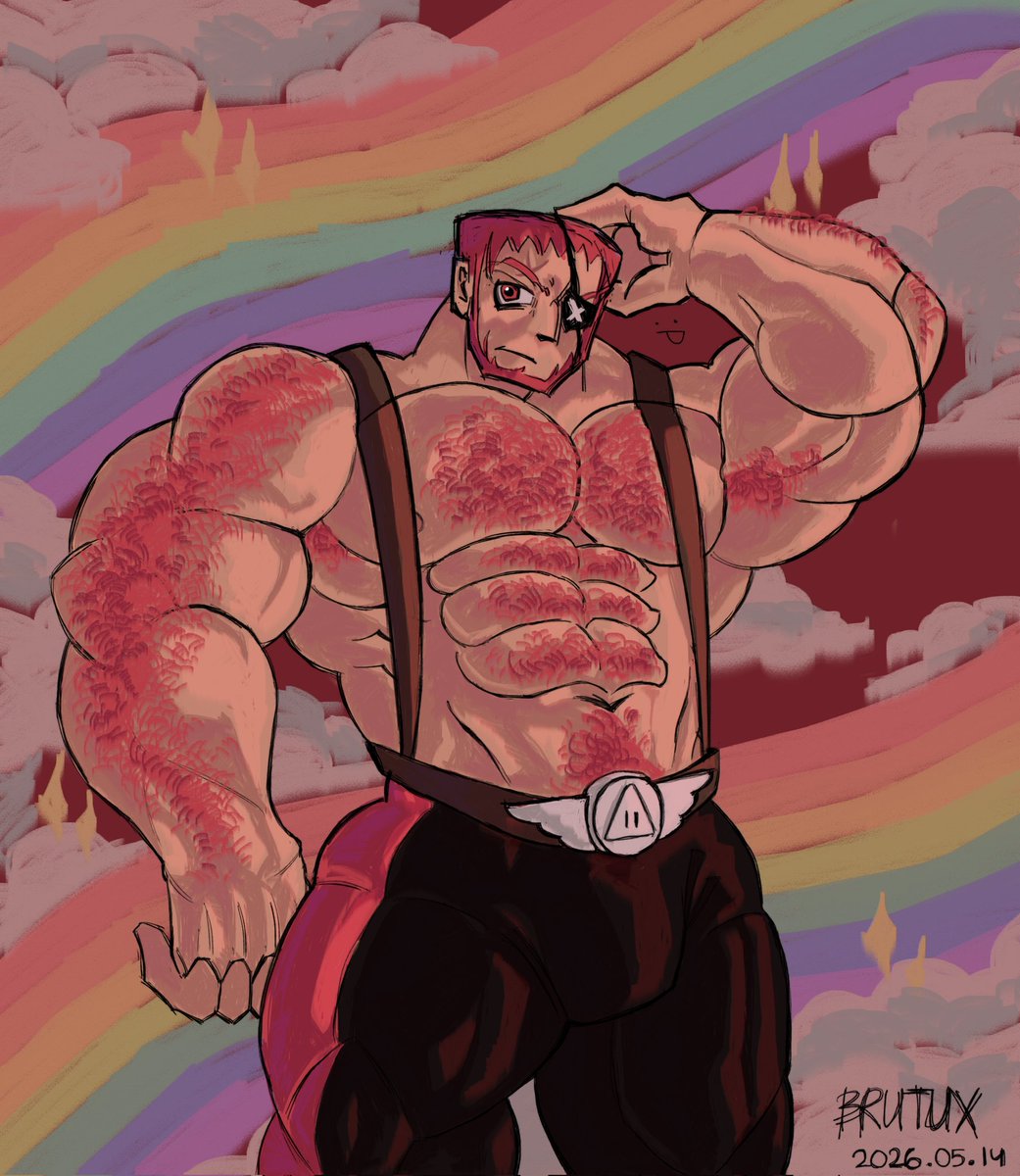 teaganfav's tweet photo. Mutant busters art. I honestly like it so much, but since it's pretty much a forgotten thing (and let's be fr the show was weird) it's hard to find someone who I can talk to. But hey! Bara men for life! #mutantbusters #brutux #art #fanart https://t.co/UFO7uzwGxb
