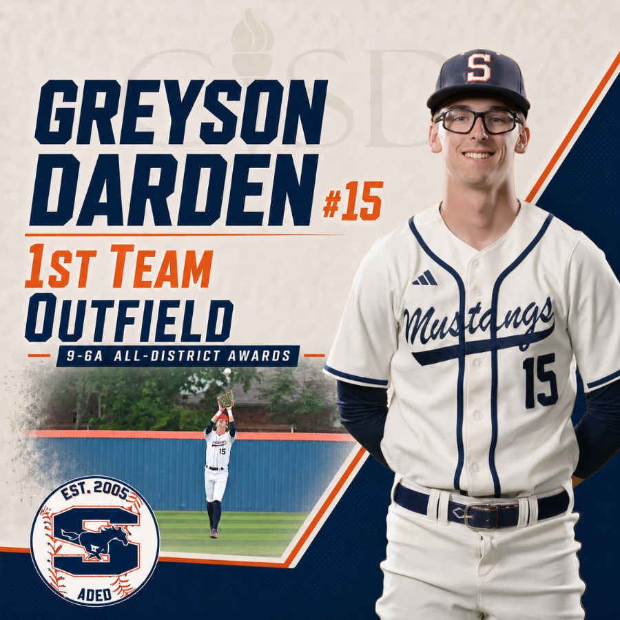 SachseBaseball's tweet photo. Greyson Darden #15 — First Team Outfield

Congratulations to Greyson Darden #15 on earning First Team Outfield honors for the 9-6A All-District Awards. A well-deserved honor after an outstanding season for the Mustangs. https://t.co/EQloR45Qvq