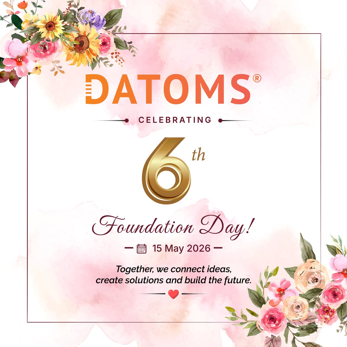 datoms_iot's tweet photo. From ideas to impact, it’s been an incredible 6 year journey. 🧡

A huge thank you to our team, partners, and everyone who has been part of the DATOMS story.

Cheers to many more milestones together. ✨

#DatomsTurns6 #FoundationDay #GrowingTogether https://t.co/Hegh1fGRYF