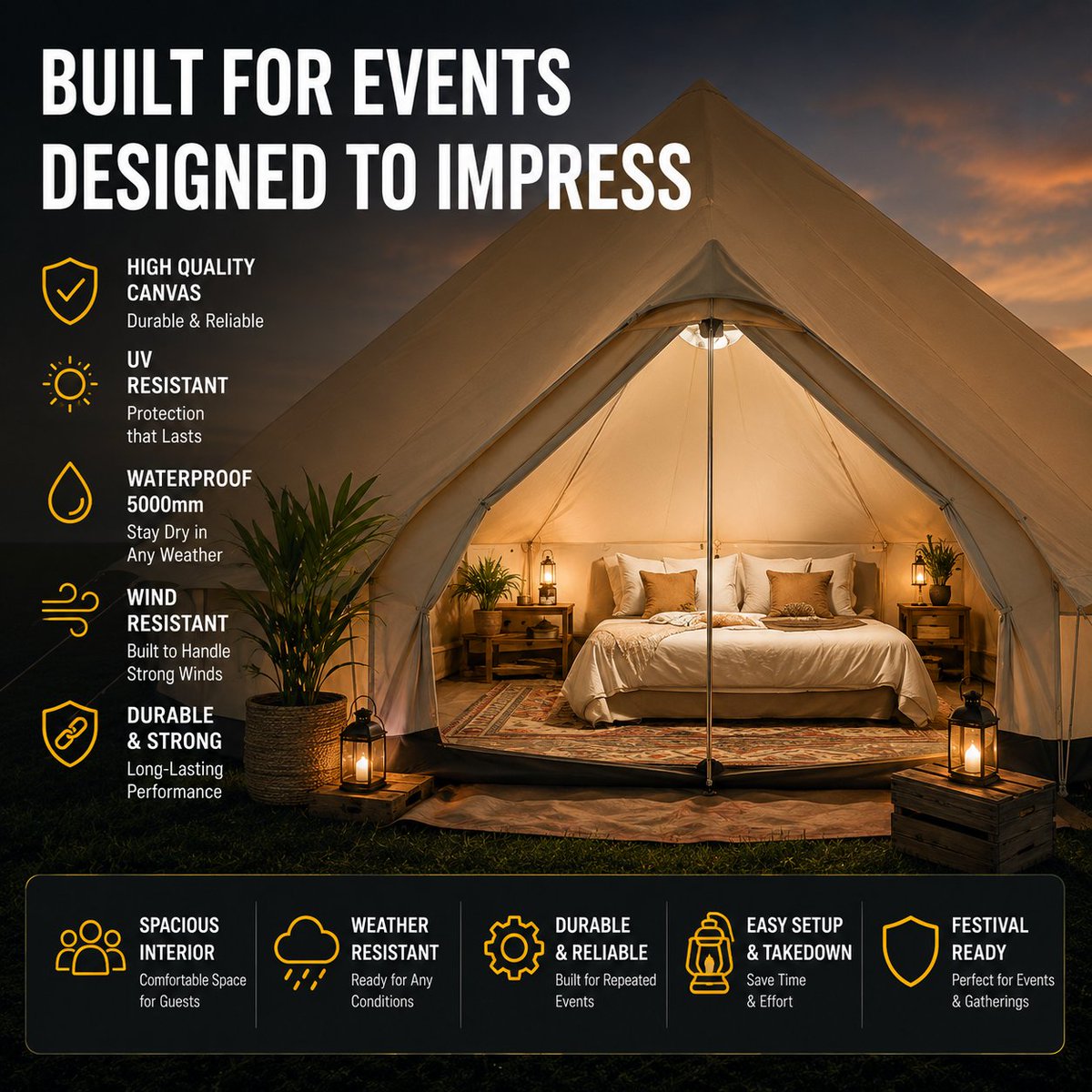 glamcamp01's tweet photo. Trusted Global Supplier. 🌍 Custom Bell Tents for VIP Camping &amp; Resorts. Low MOQ | OEM/ODM | Fast Delivery.
Request our 2026  #CustomTents #Wholesale #B2B https://t.co/6OnRbv7ev9