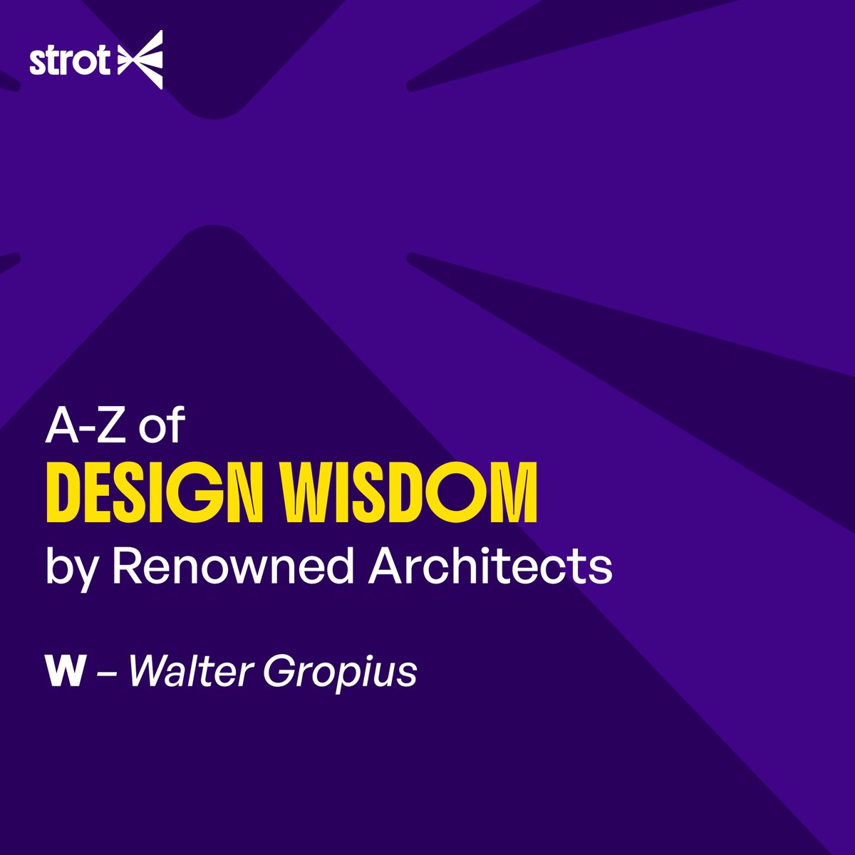 StrotLearn's tweet photo. Creativity thrives within boundaries, not in their absence. Share us your thoughts in comments.😊
.
Image Credits: @re_thinking2012 
.
.
#STROT #StrotLearn  #AtoZ #AtoZofDesignWisdom
[DesignWisdom, DesignShareLevelUp, Architects, renownedarchitects, Walter Gropius, Sathish Desai] https://t.co/tb7aNqApWg