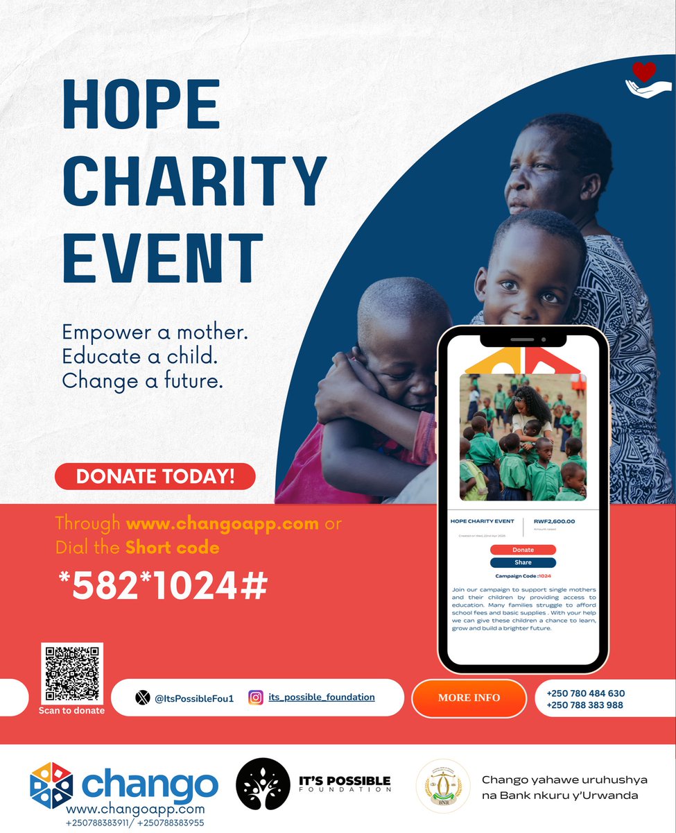 ItsPossibleFou1's tweet photo. Hope is growing 💙
Through the Chango App, It’s Possible Foundation is supporting funding for the Hope Charity Event—because every action can change a life. #hopecharityevent #itspossible #singlemothers #children https://t.co/ifNKax5eoX