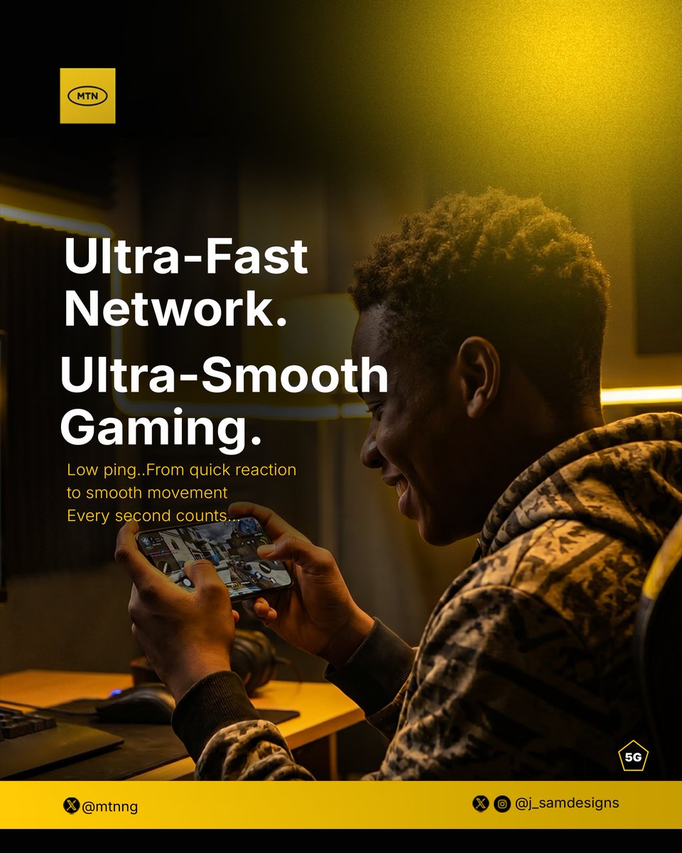 J_samdesigns's tweet photo. Day 10 of my 30 Days Design Challenge
Created this MTN-inspired gaming ad focused on speed, immersion, and the human side of digital connection.
Feedbacks welcome 👀
#30DaysChallenge  #MTN #PosterDesign #GamingAd #ArtDirection #DesignChallenge
@MTNNG @creativesminds4 https://t.co/ni9GI3ZpWx