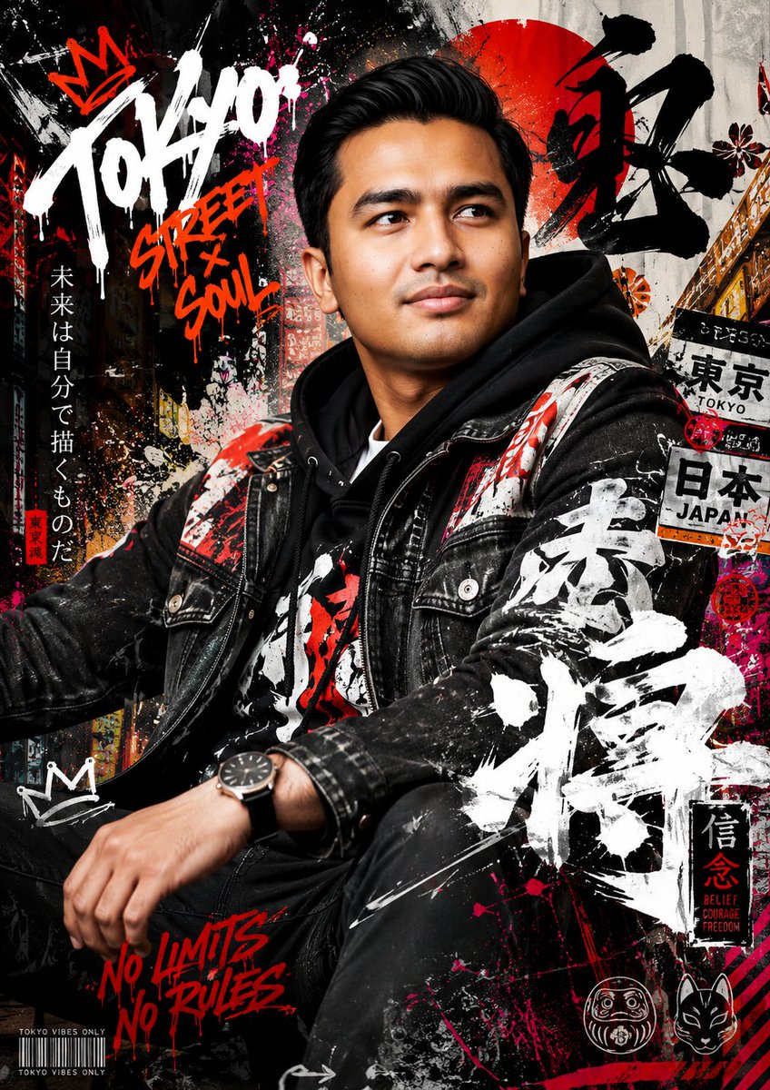 Japanese Graffiti Street Fashion Poster
