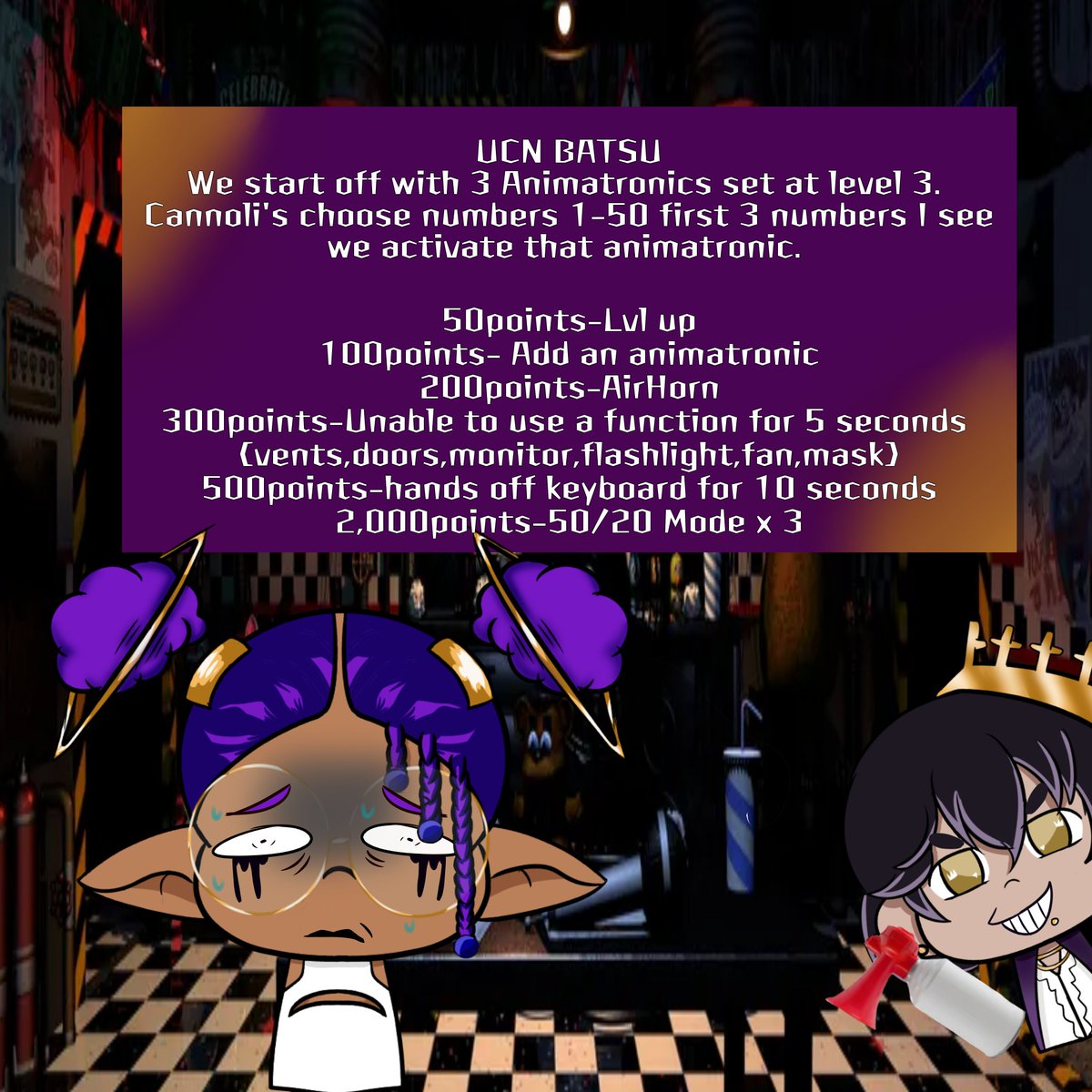 vlloidnoli's tweet photo. Sorry I had to move the day up. So Friday(today) on Iriam around 5:40 pm CST, I will be playing UCN but with Batsu punishments, and some new point redemptions.
Shout out to @NightstarXirius who will be in charge of the air horn redeem! #iriamstreamer https://t.co/E7Qk12UpAI
