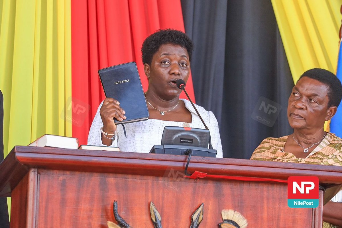 nbstv's tweet photo. PHOTOS: Hon. Evelyne Ninsiima Kikafunda has been sworn in as  the Rubanda District Woman MP, 2026-2031.

📸 @francis_isano 

#MPsSwearIn2026 #NBSUpdates https://t.co/OYyS4w7584