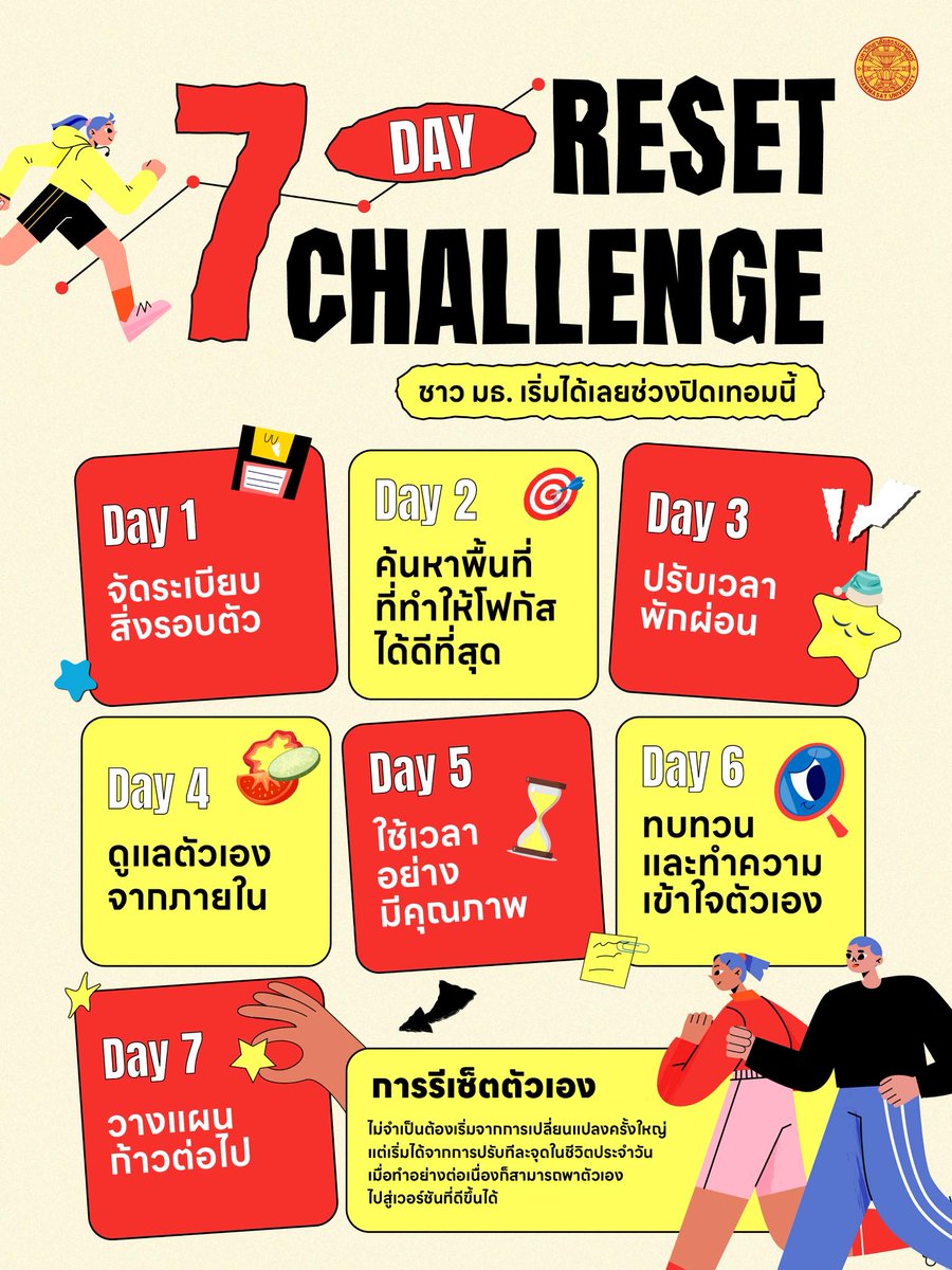 thammasat_uni's tweet photo. การรีเซ็ตตัวเอง ไม่จำเป็นต้องเริ่มจากการเปลี่ยนแปลงครั้งใหญ่ แค่ค่อย ๆ ปรับทีละจุดในชีวิตประจำวัน และทำอย่างต่อเนื่องในแบบของตัวเอง

#Thammasat https://t.co/LriCmj0k7z