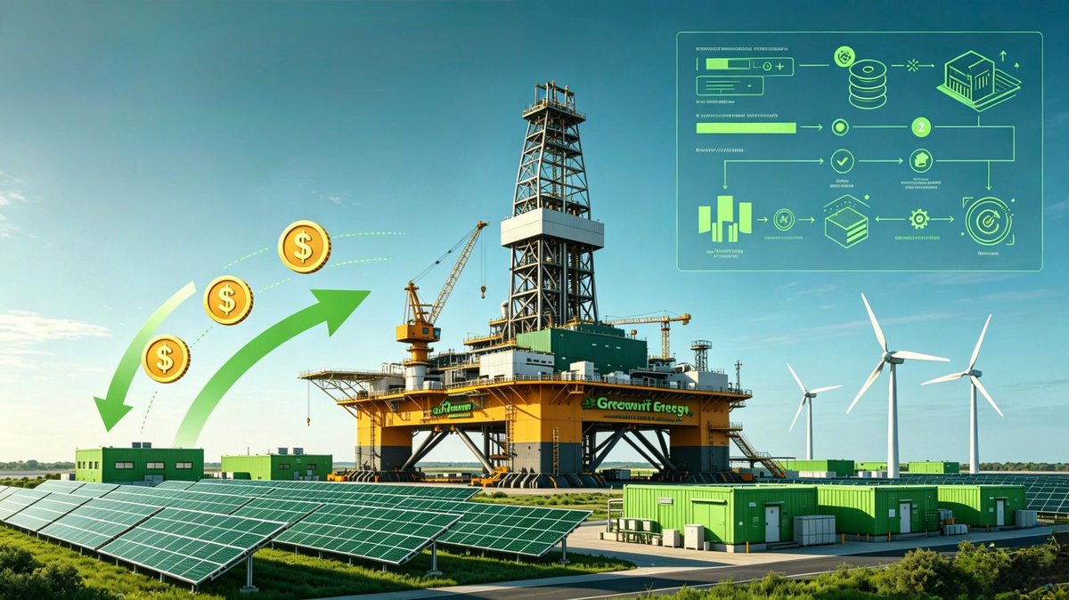 OnGreenW's tweet photo. MENA’s oil &amp; gas sector can decarbonize without shrinking! OnGreen’s brown-to-green tech optimizes existing assets, cuts emissions, and generates tradable carbon credits. 🛢️#MENA #BrownToGreen #ESG https://t.co/XU3eFtRmvj