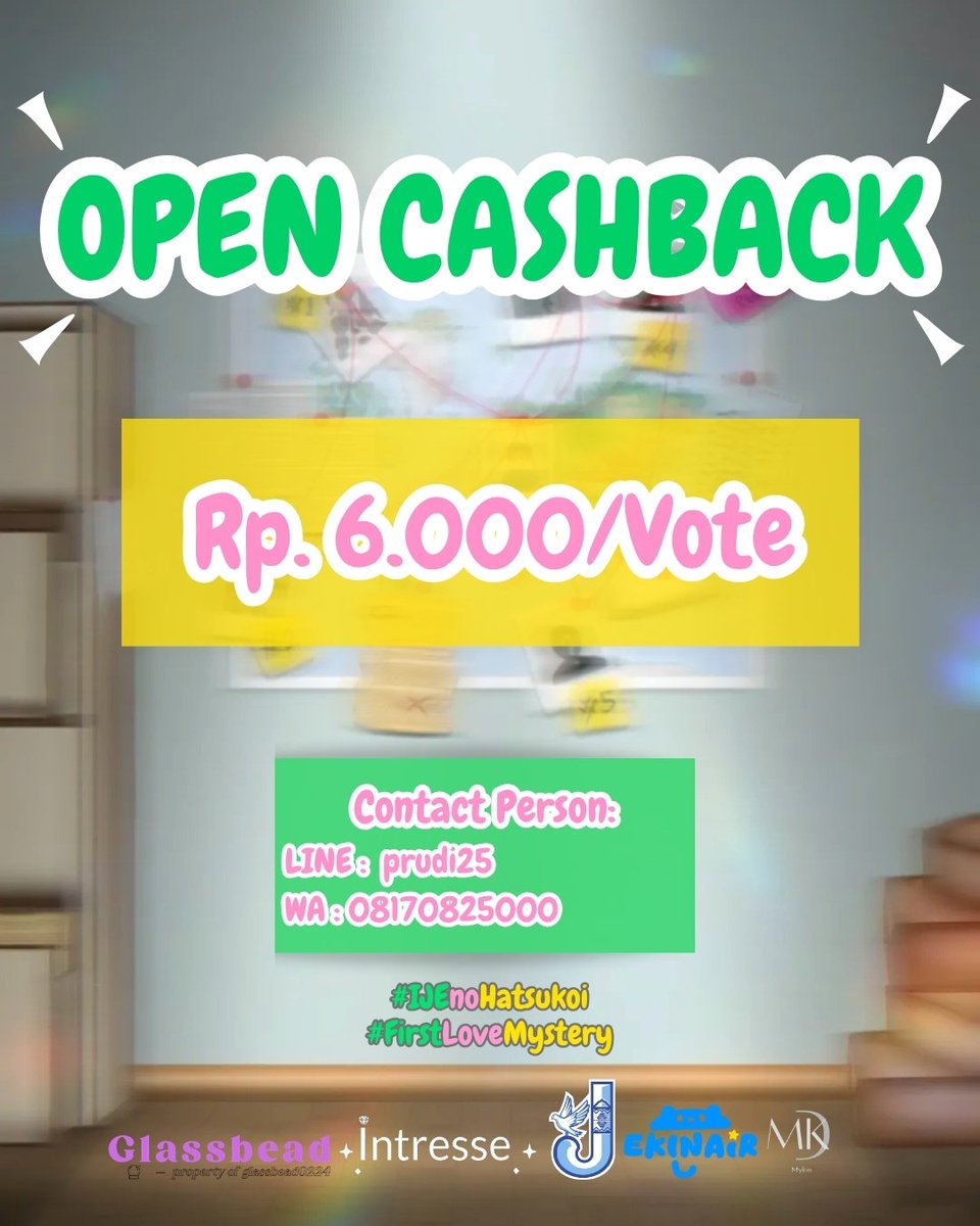 jevolante_id's tweet photo. ‼️ WARM NEWS ‼️

Open cashback is back!
H-8 penutupan voting dan masih punya kode vote? 

Let's go hubungi contact person yang tertera di bawah ini, ya!

#IJEnoHatsukoi 🕵️‍♀️💛💚🩷
#FirstLoveMystery 🔎
#JKT48RequestHour2026 https://t.co/SdDpGoijcq