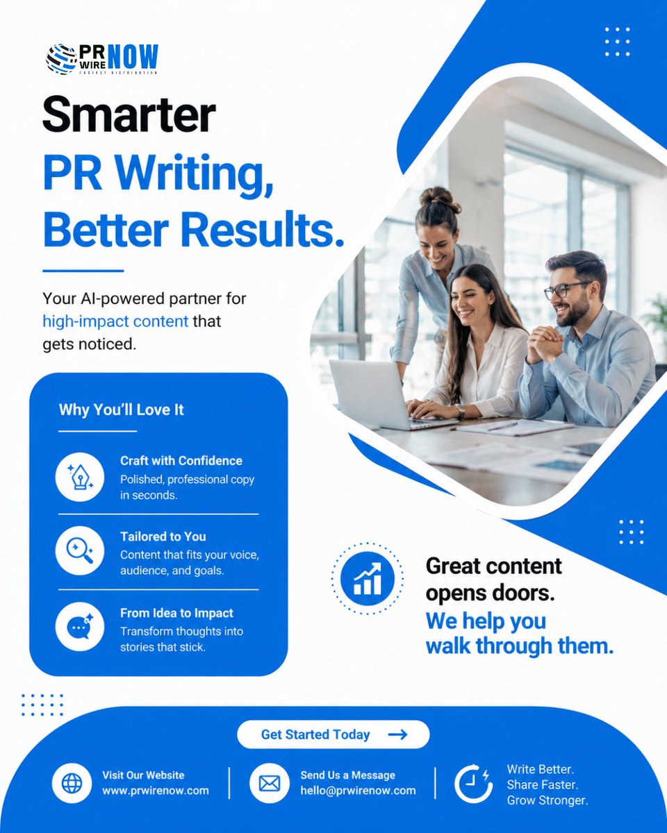 FastestPress's tweet photo. Write professional press releases in minutes with AI!
Create media-ready, SEO-friendly PR content instantly using PRWireNOW’s Free AI Press Release Generator 📰⚡https://t.co/hww2YSop2G
#PRWriting #PressRelease #AIContent #DigitalPR #MediaOutreach #PRWireNOW https://t.co/IyjWQYEBjq
