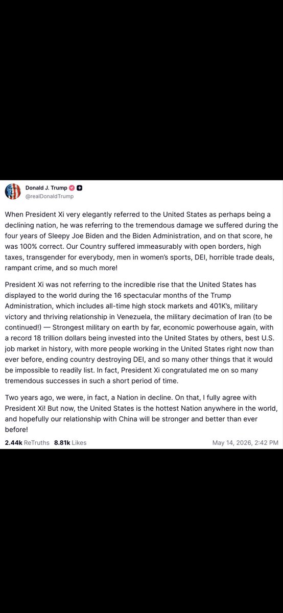 Schiller_MT's tweet photo. @Georg_Pazderski Scheint ja aus einer guten Perspektive zu verhandeln der Retter Trump. Ich weiß nicht wie viel man fehlinterpretieren kann, aber die neue Weltmacht ist nicht mehr USA. https://t.co/uAQNDRQmmS