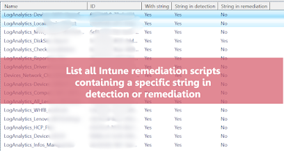 syst_and_deploy's tweet photo. List all Intune remediation scripts containing a specific string in detection or remediation

#MEMPowered #MSIntune

https://t.co/8yq2K4Uc7y https://t.co/PMrFbjtlKP