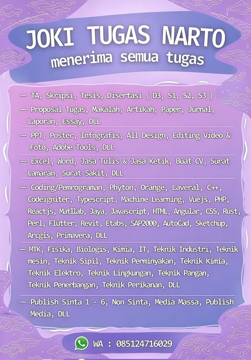 .Joki tugas || ALL TUGAS — BACKUP 📊📚 tweet media