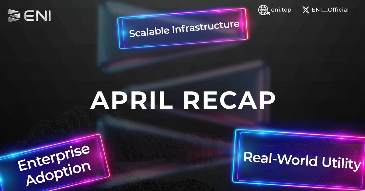 ENI__Official's tweet photo. 🚀 ENI Monthly Recap｜April 2026

April marked a major step forward as ENI expanded its infrastructure, partnerships, and global presence during Hong Kong Web3 Festival & RWI Catalyst Summit.

As the industry shifts from speculation to real-world finance, ENI is building the systems to power what comes next.

Read more: https://t.co/kl4JmuwH5E

#ENI #Web3 #RWA #DeFi