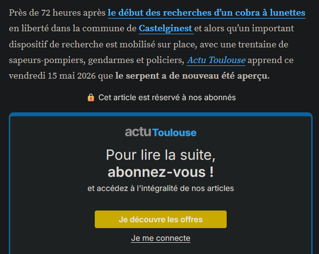 RedKanyon's tweet photo. @actutoulouse Et du coup il a été aperçu où ? Non parce que si c'est dans une autre ville, ce serait cool de savoir. https://t.co/N6at7Riv4Y