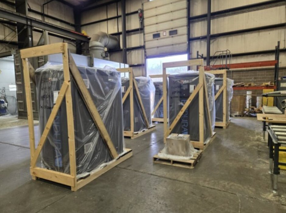 FultonBoiler's tweet photo. Ready for Shipping

These zero emission Endura ZE electric boilers are off to a new apartment complex in Utah. They’ll be pulling double duty, providing comfort heat and indirect domestic hot water for residents.

With state-of-the-art touchscreen controls and a design that fits perfectly in a hydronic boiler room, the Endura ZE is built to deliver reliable, emission-free heat.

Huge shout out to our local representative, Intermountain Hydronic Specialties, for their expertise and rock-solid service.
https://t.co/ZsLo3rTNbk

Learn more about our electric boiler lineup: https://t.co/UUzSmISEfa
#EnduraZE #FultonBoilers #ElectricBoiler #CleanEnergy #HydronicHeating