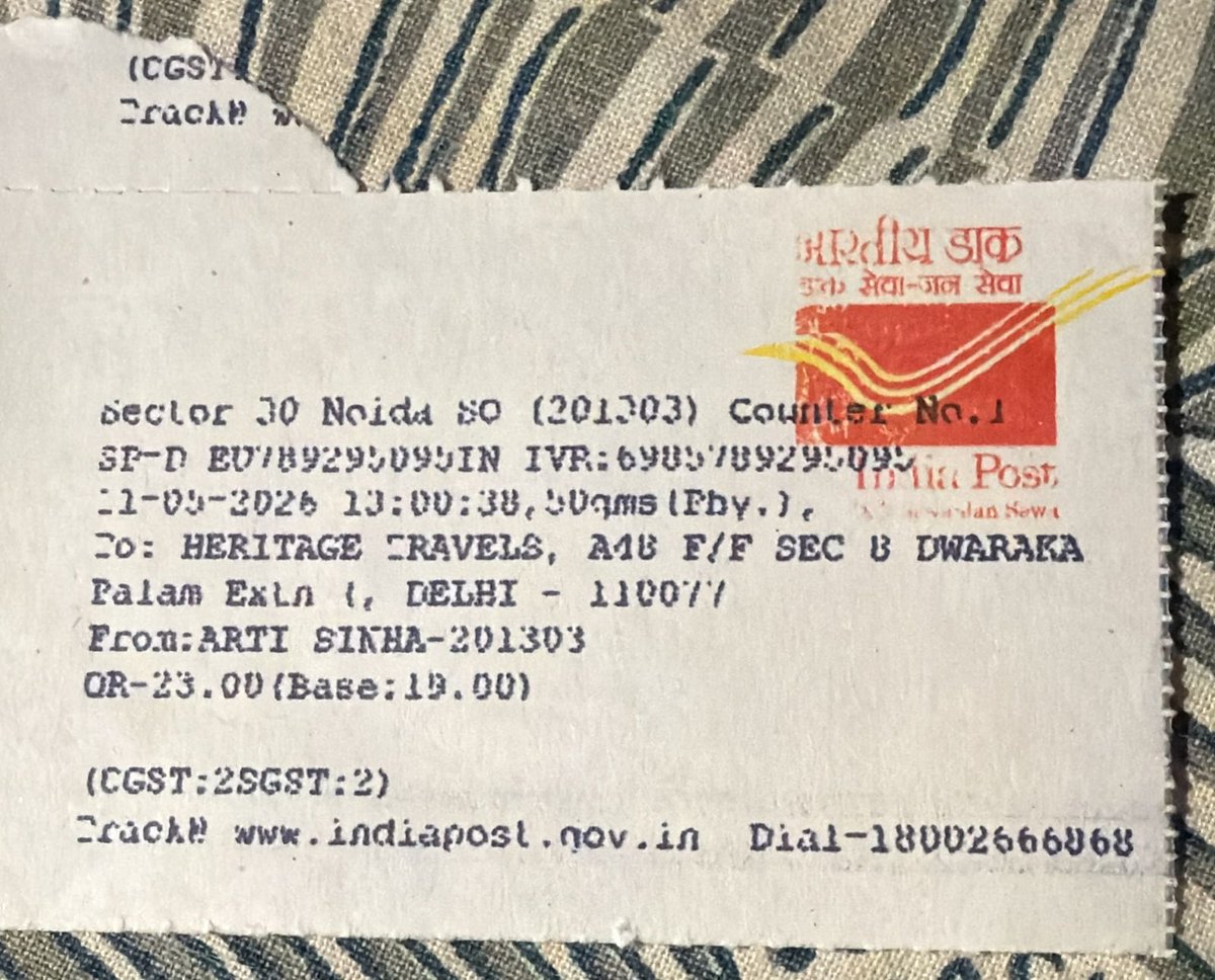 art2sin's tweet photo. 🚨EMERGENCY: Original passport for time-bound Kailash Yatra grp permit STUCK at GZB NSH since 14/05. 
Tracking: EU789295095IN
Local helplines dead. Need urgnt intervention to clear to DEL/Dwarka hub imm. 
@IndiaPostOffice @JM_Scindia @pemmasaniofficial @PostmasterG_Del @PMOIndia https://t.co/wYb3E9L6CH