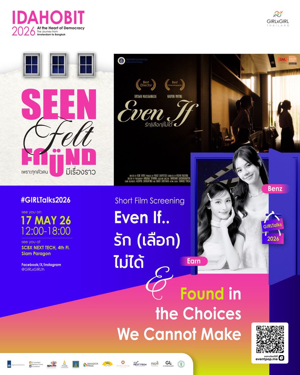 CDrom_sym's tweet photo. *GIRL Talks 2026: Seen, Felt, Found*

📅 17 May 2026 | 12:00–19:00
📍 SCBX NEXT TECH, 4th Fl., Siam Paragon
🔗☀️ Register for Free: https://t.co/8njH7IWTSR

#GIRLTalks2026 https://t.co/nClLUVJzEB