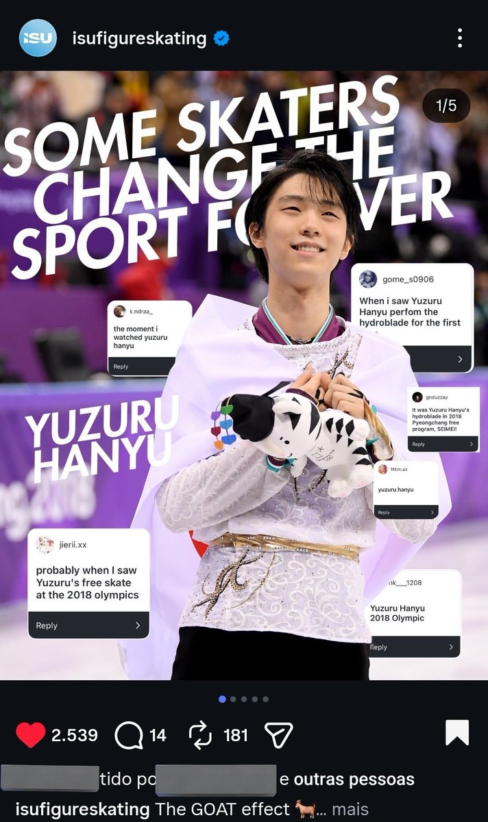 cessette_'s tweet photo. "The GOAT effect" of Yuzuru on ISU Instagram: https://t.co/0nzMqIEhrF
