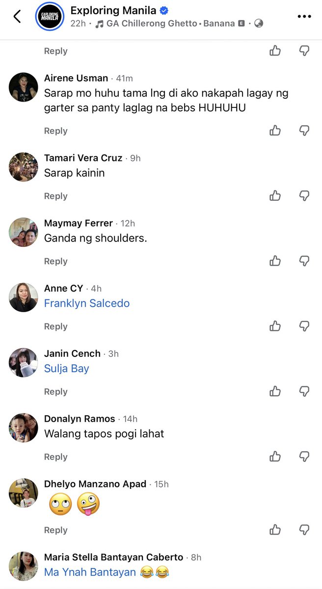 redJAdEwook's tweet photo. Yung mga comment sa video ni @ExploringManila hahaha hoy magbehave kayo.

Shuvee, sagutin mo na. Nahaba na ang pila hahahaha.

#ShuveeEtrata #AnthonyConstantino #ExploringManila https://t.co/oL2BdWSgcP