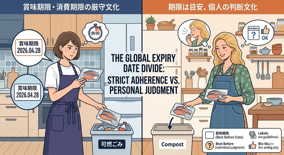 fuk_ccca's tweet photo. 日本では安全性への信頼重視やクレーム回避、高品質志向から“賞味期限切れ＝廃棄”に偏りがち。一方、海外は自己責任文化で食ロス問題への優先度が高いことから“賞味期限＝判断材料”とする傾向が強いよう。
期限が過ぎてもすぐに廃棄ではなく、見た目やにおいなどで判断する習慣は必要かもしれません。 https://t.co/flAhHrHxyU