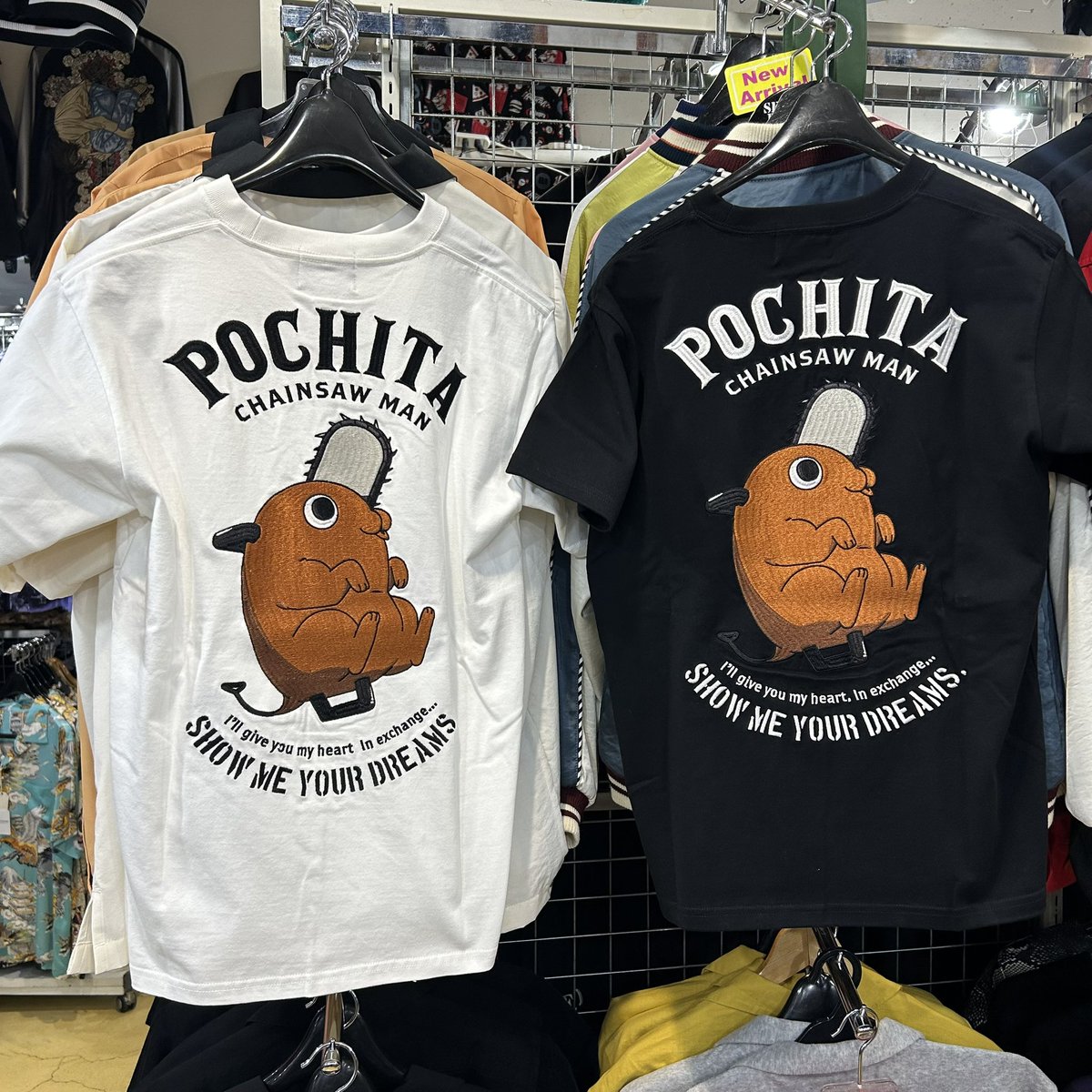 🩸🪚新作入荷3🪚🩸 #チェンソーマン #ポチタ 刺繍 天竺 半袖Tシャツ