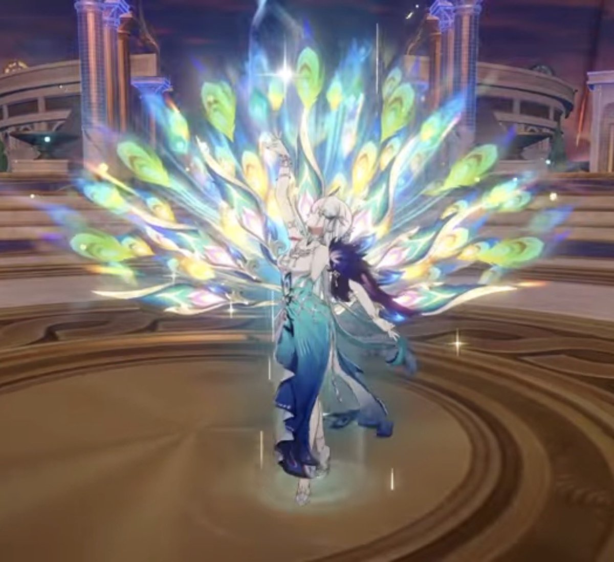 SanguineNebula's tweet photo. Aventurine is specifically coded as Romani and there is a significant symbolism associated with peacocks too

Yaoguang’s peacock influences come primarily from senior dancer Yang Liping who is from the Dai ethnic minority. https://t.co/IolwACz8k6
