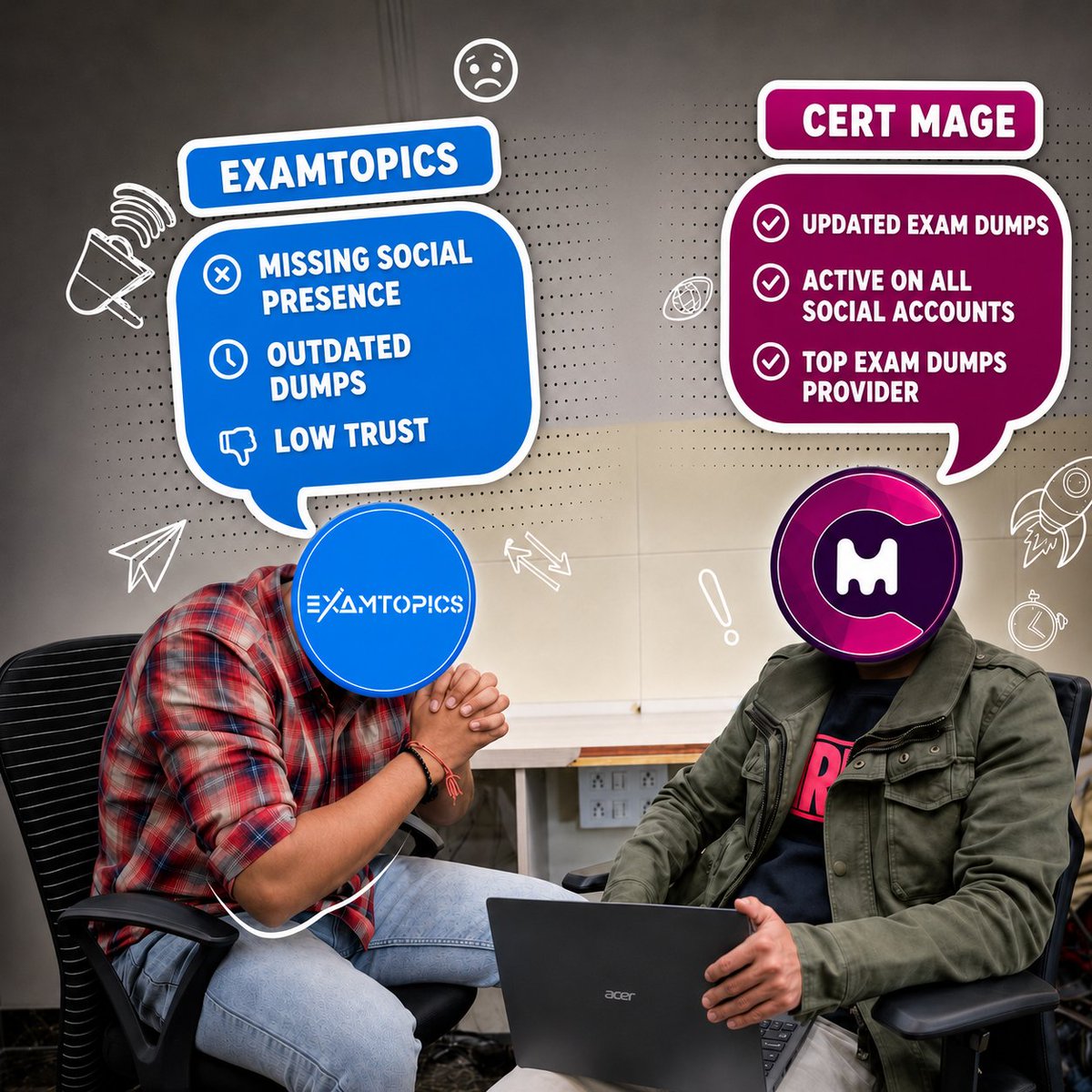 Cert_Mage's tweet photo. Outdated dumps? Low trust? 😤  
ExamTopics can’t keep up. 
Cert Mage gives real, updated exam questions for AWS, Microsoft, Cisco &amp; more. Study smart, pass fast, win your IT certs! 
 #CertMage #ExamDumps #ITCertification #PassYourExam #StudySmart #TechCareer #ExamPrep #Viral #FYP https://t.co/XYYsccjvdK