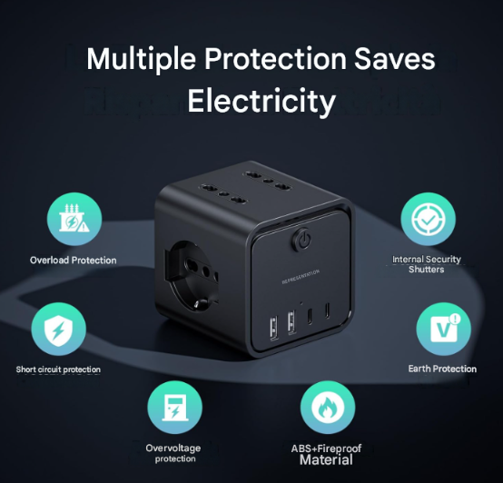 smallrt19680's tweet photo. One cube= power strip + charger + adapter 🔌

⚡4 Italian standard sockets + 2 USB-A + 2 USB-C
📏2-meter extension cord, compact size of 7.4cm
🛡️Overload/short circuit/overvoltage protection
🏠Home/travel/compatible with European/German/Italian standards https://t.co/eInjjbreke