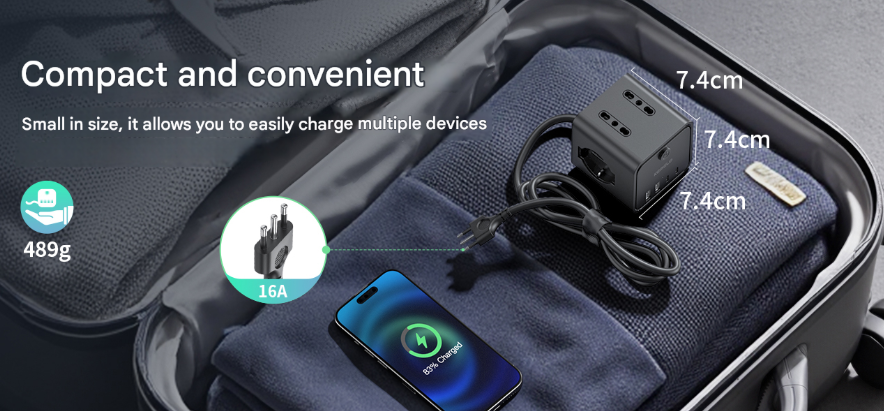 smallrt19680's tweet photo. One cube= power strip + charger + adapter 🔌

⚡4 Italian standard sockets + 2 USB-A + 2 USB-C
📏2-meter extension cord, compact size of 7.4cm
🛡️Overload/short circuit/overvoltage protection
🏠Home/travel/compatible with European/German/Italian standards https://t.co/eInjjbreke