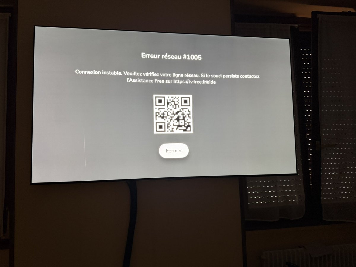 Forbidden67130's tweet photo. @FreeTV_fr  @Freebox @free @Free_GrandEst  bonjour,

Depuis cette nuit sur tous les application Free tv Apple TV, qmartphone etc code erreur : erreur réseau #1005 une solution ? https://t.co/5YDHbN6k6x