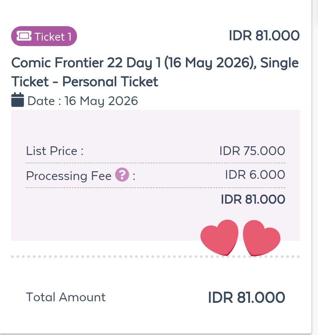 See_chani's tweet photo. Wts tiket cf22 day 1 setengah harga aja gapapa

Dijual karna ternyata lembur kerja:(
#cf22 #wts #comifuro22 https://t.co/cyr9zwAbJY